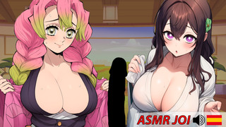 Spanish Hentai Audio JOI. Cock training with Kimetsu girls.